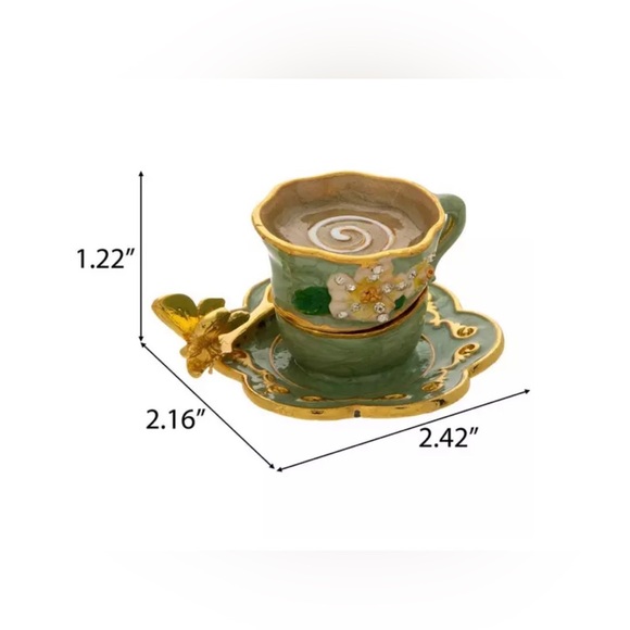 New Ornate Tea Cup Jewelry Box - Picture 5 of 8